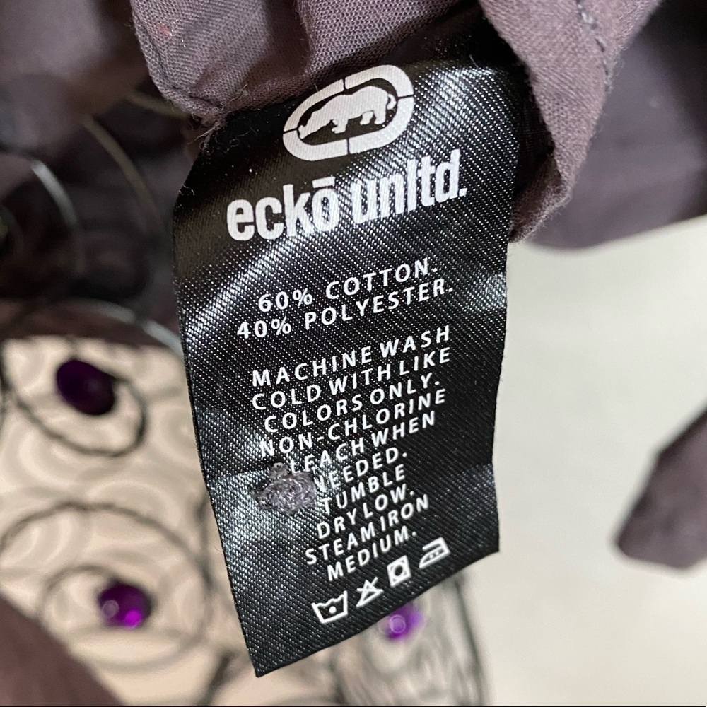 Ecko Unltd Grey collared button up shirt size XL - Picture 6 of 8